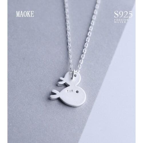 S925 SV Pisces Short Clavicle Necklace for Womens Fashion Gifts