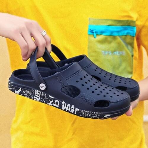 New Mens Rubber Beach Sandals Summer Shoes Garden Sandalias EVA Sandalia Clogs Men Slip On Zuecos Hombre Cholas Sandalias Hombre