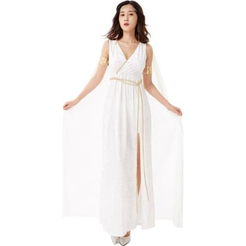 Multi-yard Stretch Cosplay Nordic Mythology Greek Statue of Liberty Split Skirt Dress Cosplay Costumes