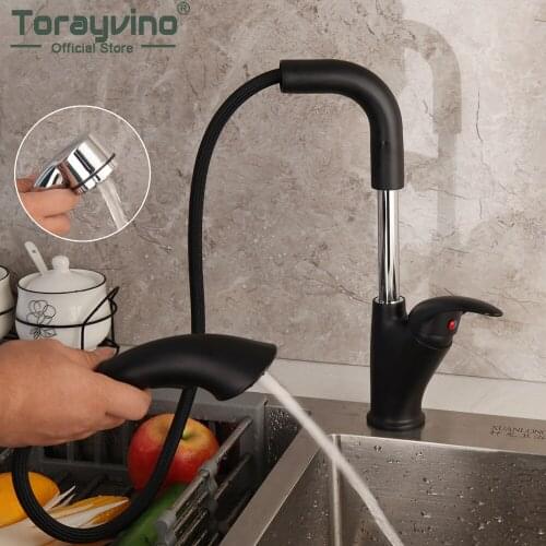 Torayvino Lifting Pull Out Kitchen Faucet 360 Swivel Rotation Basin Sink Deck Mount Single Hole Hot And Cold Mixer Water Tap