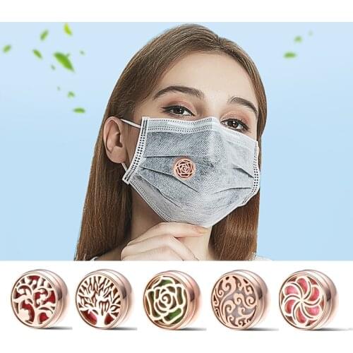 1PC Stainless Steel Buckle Diffuser Face Clip Brooch Aromatherapy Locket For Women Men Making Cufflink Locket Brooch Jewelry