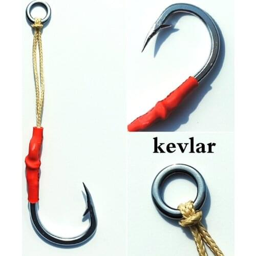10pcs 5/0 6/0 7/0 8/0 9/0 10/0 4X 10884 Super strong Kevlar Assist hook jig hook Jigging Hook Slow jig hook