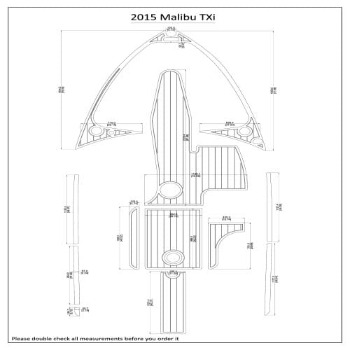 2015 Malibu TXi Response Cockpit Pad Boat EVA Teak Decking 1/4" 6mm