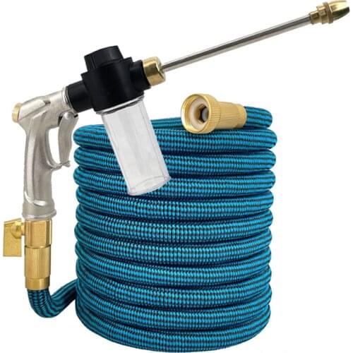 3/4 Connector Garden Watering Hose, Lightweight, Wear-Resistant, Retractable, High-Pressure Car Wash Hose, Metal Foam Water Gun