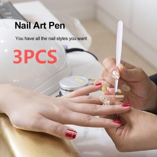 3Pcs Nail Painting Pen DIY Nail Drawing Carving Dotting Pen Acrylic Liquid Powder Carving Tool Nail Design Tool Manicure TSLM1