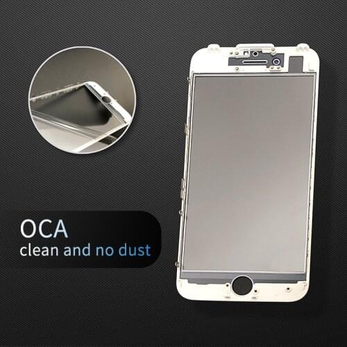 4in1 glass glass frame oca and poalrizer for iphone 5 6 6s 6splus 7 8plus lcd refurbish front glass 5pcs