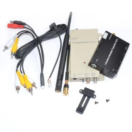 5W FPV Transmitter Receiver 4CH 1.2G Audio/Video AV CCTV Wireless Fr Airplane