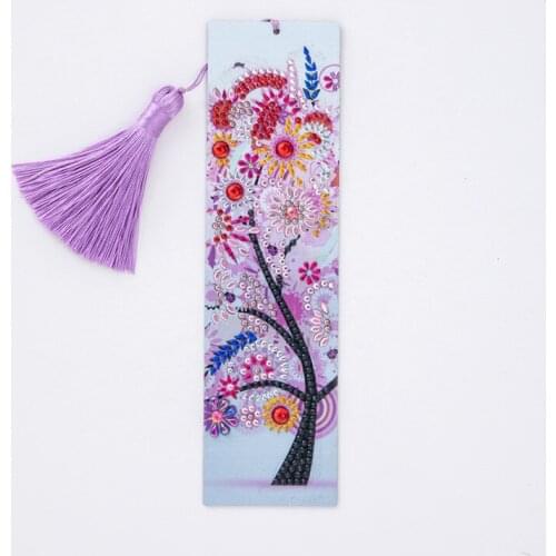 5D Diamond Painting Autumn Fall Tree Bookmark Diamond Embroidery Craft Tassel Book Marks for Books Christmas Gifts