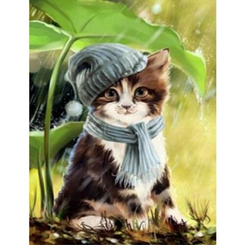 5D diamond painting full diamond kitten round diamond mosaic pattern home decoration DIY handmade