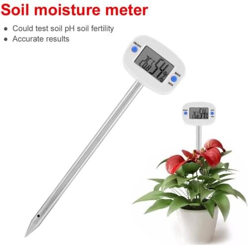 Stainless Steel Digital Soil Hygrometer LCD Digital Soil Tester Meter Probe Electronic Thermometer Moisture Humidity Monitor
