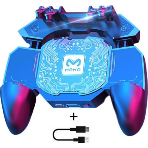 DL88 Game Controller With Fan Six Finger Joystick GamePad With Cooler Button Mobile Phone Game HandleTrigger For PUBG