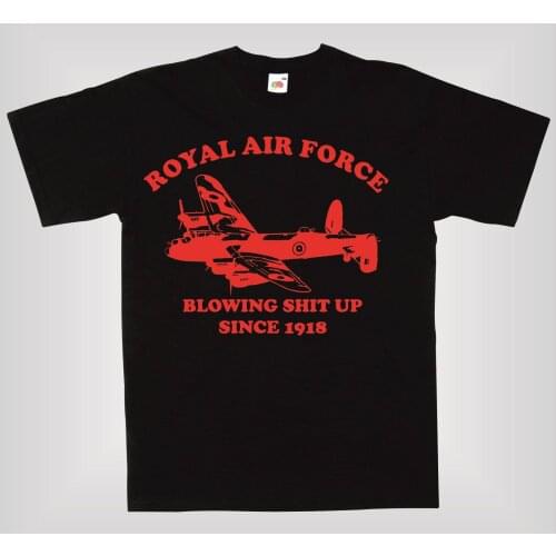Fashion Hot Royal Air Force Raf Lancaster Blowing Since 1918 Awesome Mens T-shirt Casual Cotton Short Sleeve Tee Shirt