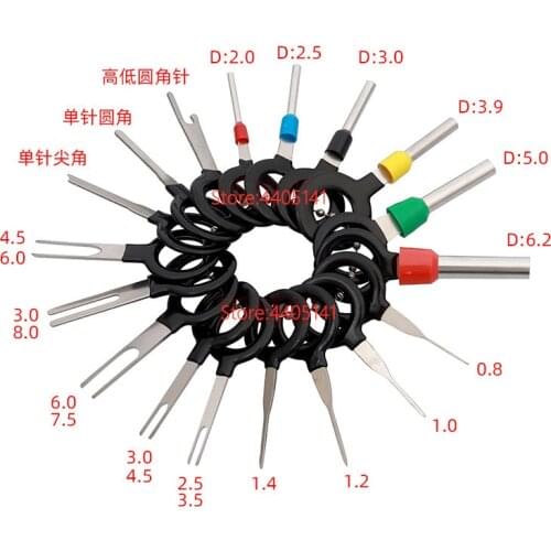 18PCS/SET Car Terminal Removal Tool Kit Wiring Crimp Connector Pin Extractor Puller Terminal Repair Professional Hand Tools