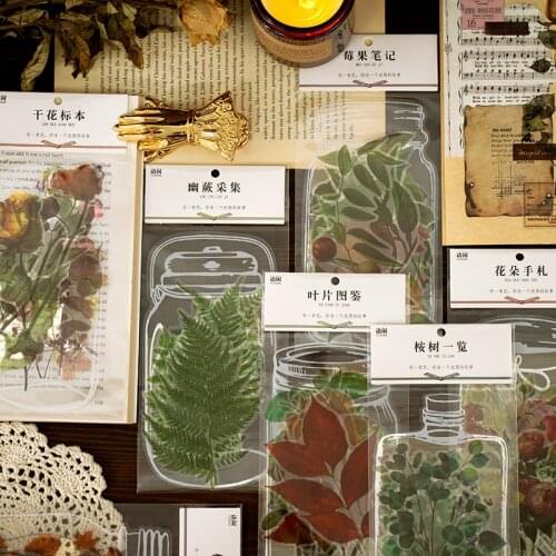 Retro plants specimen Sticker Flower Leaf Bullet Journal Decorative Stationery Stickers Scrapbooking DIY Diary Album Stick Label