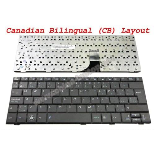 New Laptop keyboard for ASUS EeePC Eee PC Shell 1005HA 1008HA 1001HA 1001PX Black CB (Canadian Bilingual) US+FR - V109762AK2