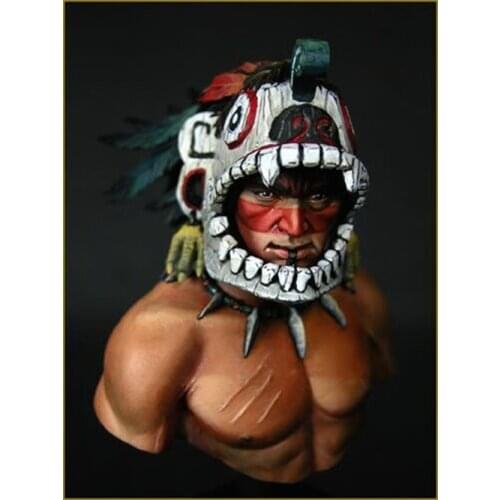 New Unassembled 1/10 ancient warrior with Feather bust Resin Figure Unpainted Model Kit