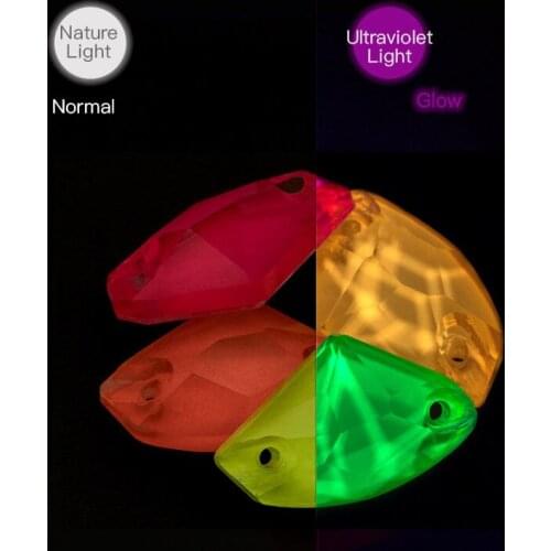 Upriver New K9 Neon Axe Shape Sew On Rhinestones 9*14mm 5 Colors Glitter Glass Glowing For Garment Decoration