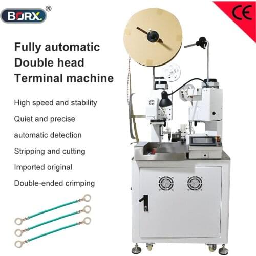 Fully automatic Double head terminal crimping machine Wire stripping cut two end crimping for different terminals