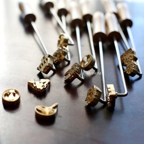 Custom Design Logo Stamp Branding Iron Handle Burning Mold Stamp on Beef Meat Cake bread DIY Wooden Brass Mold