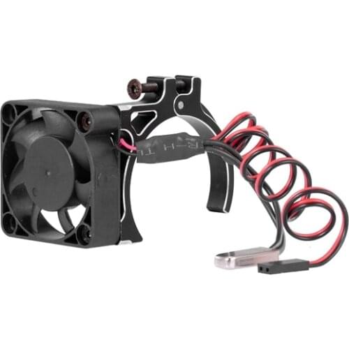 RC 4268 4274 Motors Heatsink + High Speed Cooling Fan CNC Machined Alu Alloy for RC 1/8 1/10 Buggy Truck Cars Motors,Black