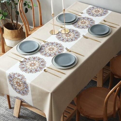 Nordic table cloth waterproof oil proof wash free PVC table cloth tea table cloth art table mat tablecloth