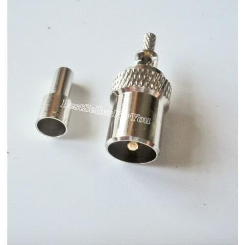 Connector IEC TV DVB-T PAL male plug window crimp RG174 RG316 LMR100 cable