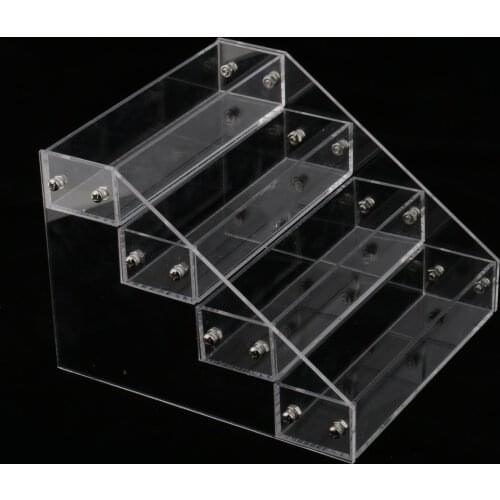 4 Tiers Acrylic Makeup Nail Polish Display Stand Organizer Clear Holder Rack