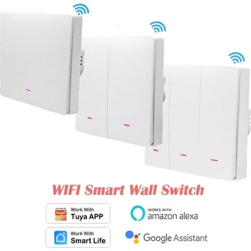 Wireless WiFi Smart Wall Switch EU Power-off Memory Timing Support Tuya Smart Life APP Control Alexa Google Home Voice Control