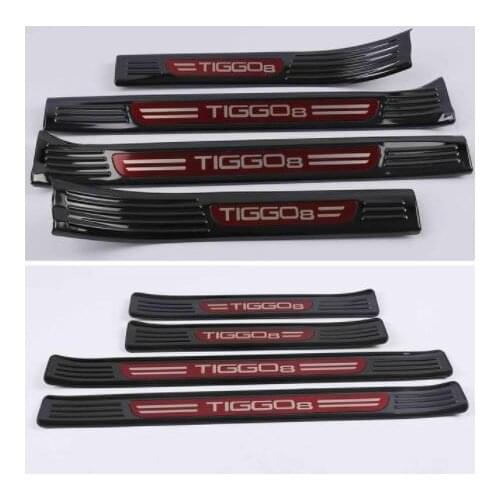 High quality stainless steel Car Internal external door cover outside door sill plate for Chery Tiggo 8 2018 2019 Styling