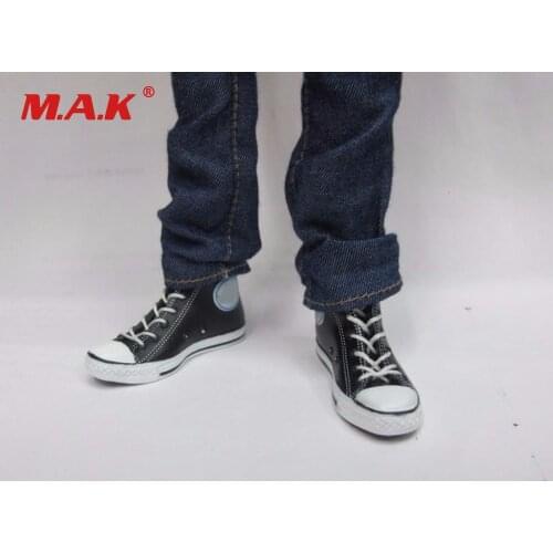 1:6 Scale Female Black Sports Canvas Shoes Sneakers with Laces Fit 12" Action Figure Model Toys