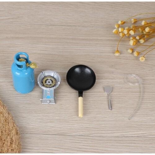1/12 Dollhouse Miniature Kitchen Toys Alloy Gas Stove Tank Utensils Tool Miniature Food Girls Toys For Children
