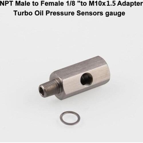 1/8" NPT Oil Pressure Sensor Tee to M10X1.5 Adapter Turbo Supply Feed Line Gauge
