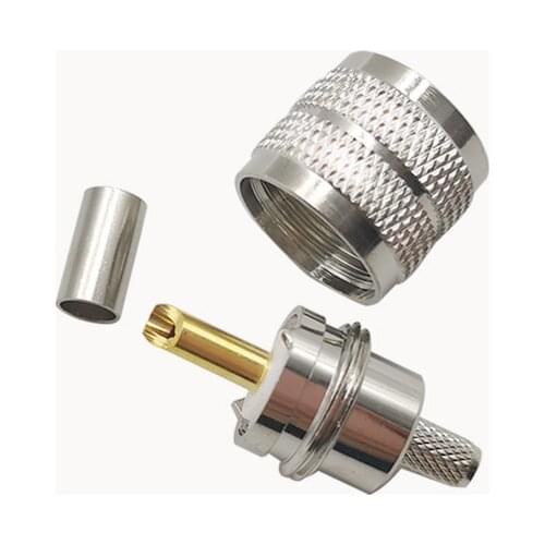 1Pcs UHF Male Plug PL-259 Connector For RG58 LMR195 RG-400 RG-142 50-3 cable RF UHF PL-259 Male Solder RF Connector Plugs