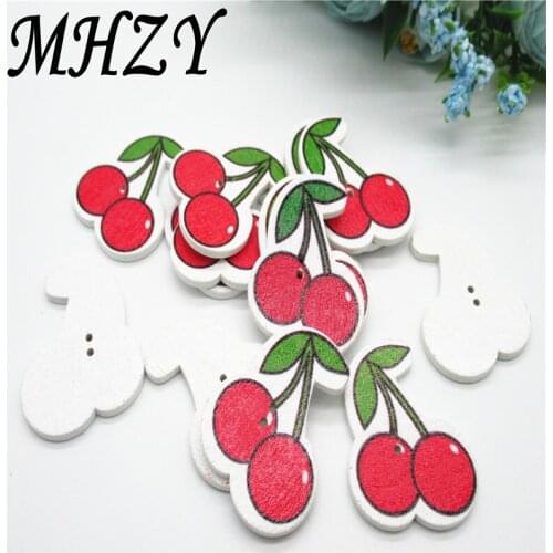 10/20PCS 38mm Wooden white color painted Fruit cherry Scrapbooking DIY Sewing Kid Clothes Carfts C41