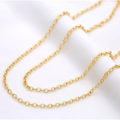 10Meters/lot New Style 14K Color-preserving Gold 3mm Bead DIY Jewelry clavicleChain Material Korean Fashion Cast Copper Necklace