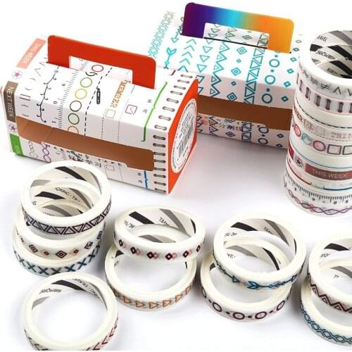 10 Rolls/pack Flowers Alphabet Washi Tape DIY Decorative Scrapbooking Masking Tape Adhesive Label Sticker Tape Stationery