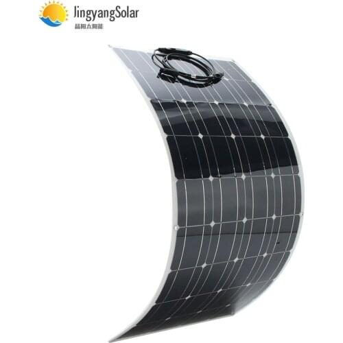 100W 18V Light weight Flexible Solar Panel for 12V Charge Battery on Boats, RV