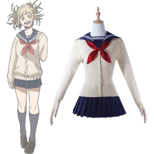 2018 My Hero Academia Himiko Toga Outfit JK Sailor School Uniform Cosplay Costume Set