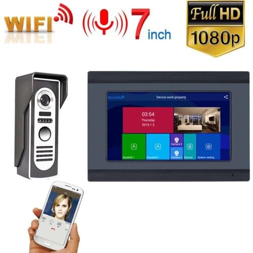 7 inch Wired Wifi Video Door Phone Doorbell Intercom Entry System with HD 1080P Wired Camera Night Vision,Support Remote APP