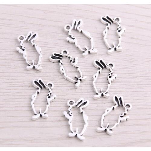 SWEET BELL 70PCS 11*21mm New Product Antique Rabbit Charms Animal Pendant Jewelry Metal Alloy Jewelry Marking