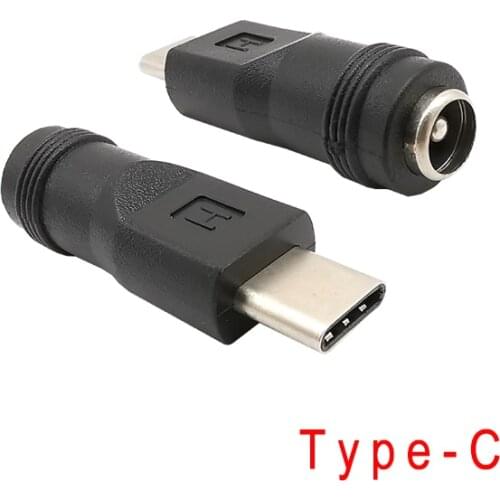 1Pcs Type-C USB Male to 5.5x2.1mm Female Jack Converter For Notebook PC Phones DC Power Adapter Connector