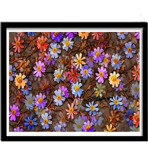 Flower 5D DIY diamond Painting flowers Cross Stitch diamond embroidery mosaic diamonds wall stickers home decor