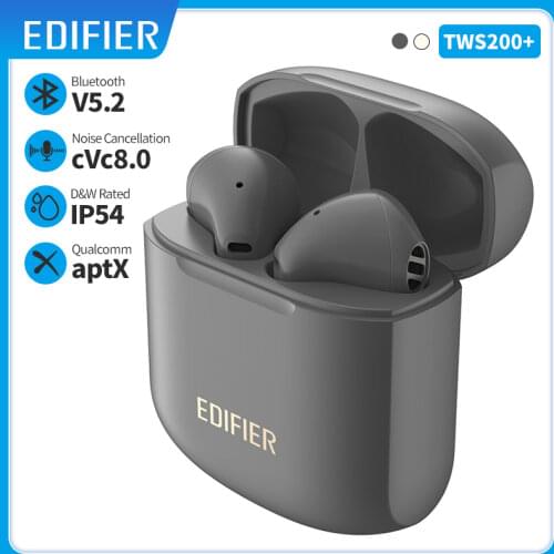 EDIFIER TWS200 Plus TWS Earbuds Bluetooth V5.2 Qualcomm aptX Adaptive Dual Mic noise cancellation Wireless earphone AAC Type-C