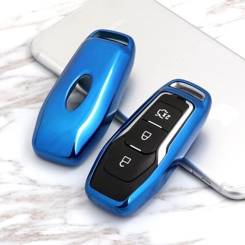 Colorful Soft TPU Car Styling Key Case Cover For Ford Fusion Mondeo Mustang F-150 Explorer Edge 2015 2016 2017 2018 Accessories