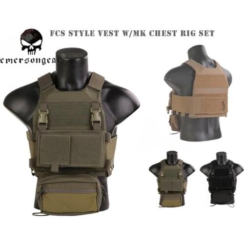 Emersongear Combat FCS Style VEST With MK Chest Rig SET Tactical Vest EM7407