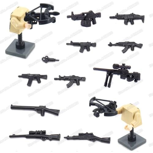 Weapons Building Block Figures Military Force Equipment Firearms Model Diy World War 2 Soldier Pubg Moc Christmas Boy Gifts Toys