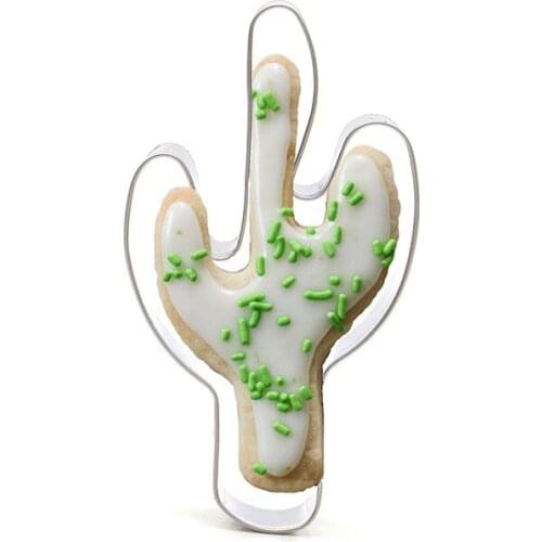 Cactus Cookie Cutter Stainless Steel Biscuit Knife Baking Fruit Cut Kitchen Tools Embossing Printing