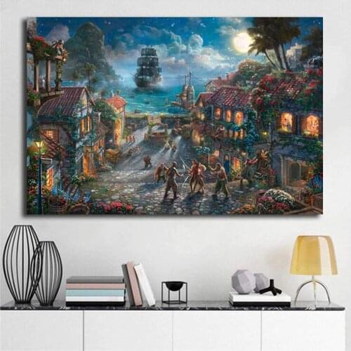 Oil On Canvas Pirates Of The Caribbean Bedroom Art Deco Oil Painting