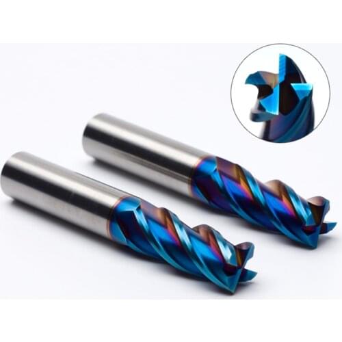 1PCS Milling Cutter Endmill Metal Cutter HRC65 4 Flute Alloy Carbide End Mill 1mm 3mm 4mm 6mm 8mm 10mm 12mm x100mm Milling Tools