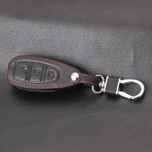 3 Button Leather Car Remote Key Fob Shell Cover Case For Ford Focus RS Fiesta Mondeo Kuga B-Max Grand C-MAX S-MAX Galaxy